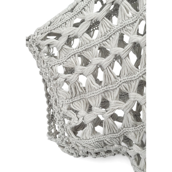 POL Crochet Tunic Top Small – Boho‎ Knit Open Weave Gray Beachy NEW - Picture 8 of 8